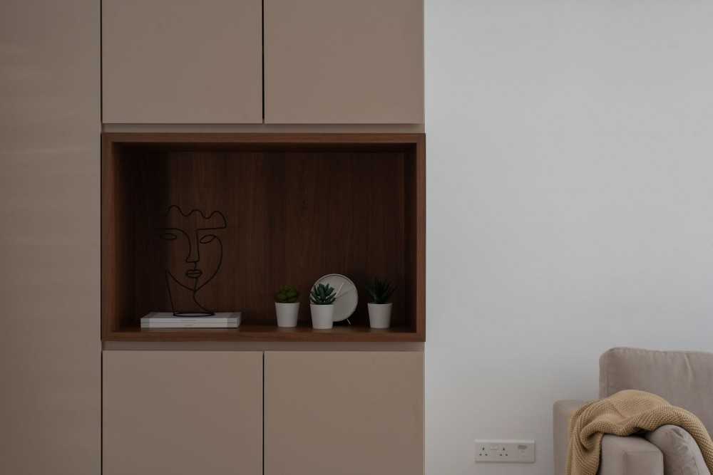 Minimalist Living Room with Sofa and Storage Cabinets
