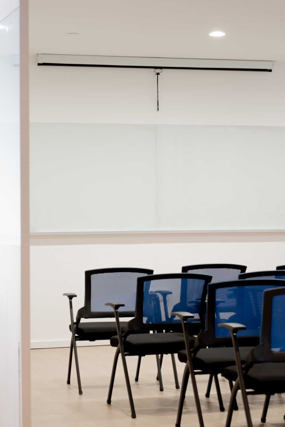Contemporary Office with Desk and Desk Chairs