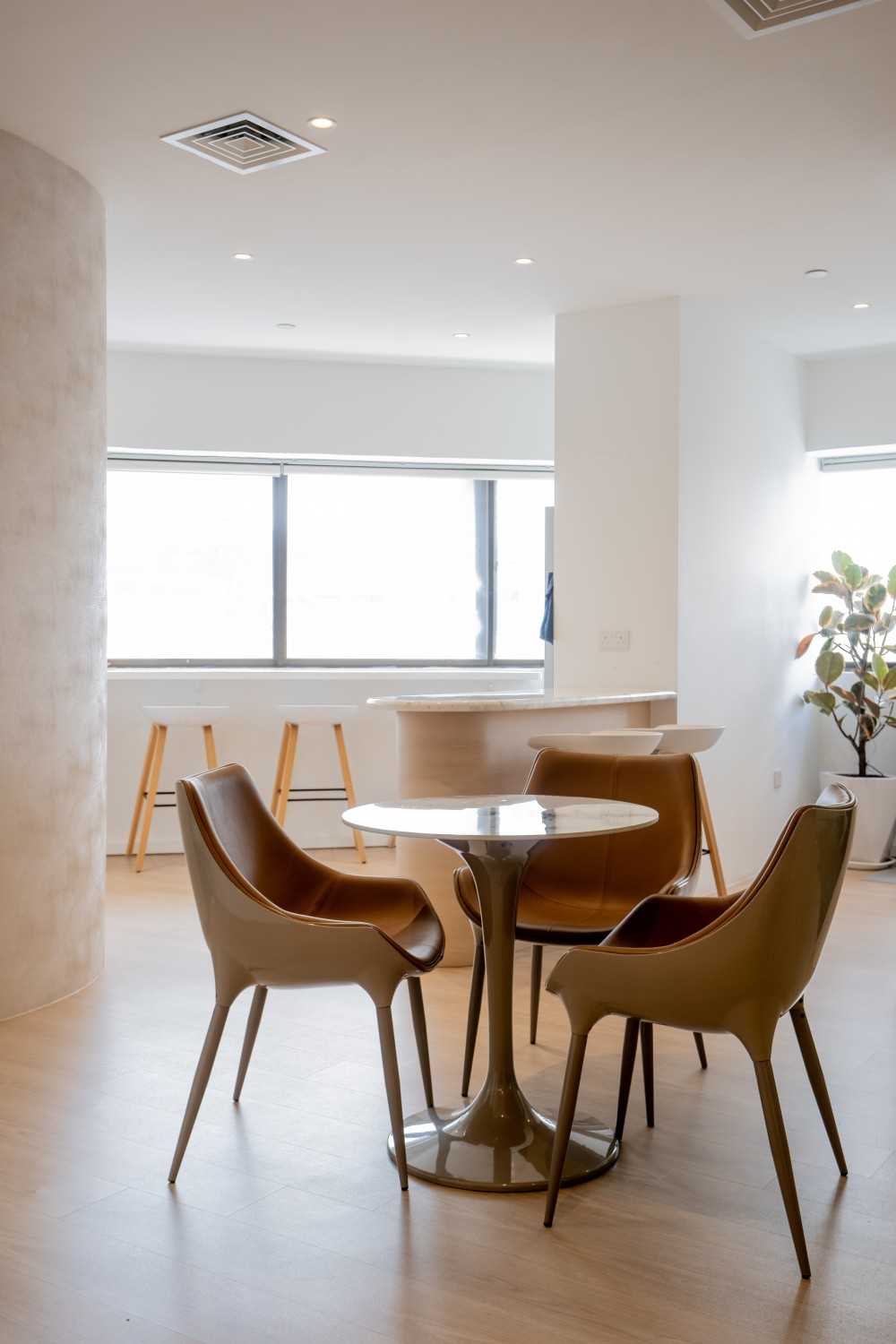Contemporary Office with Bar Counter and Dining Table