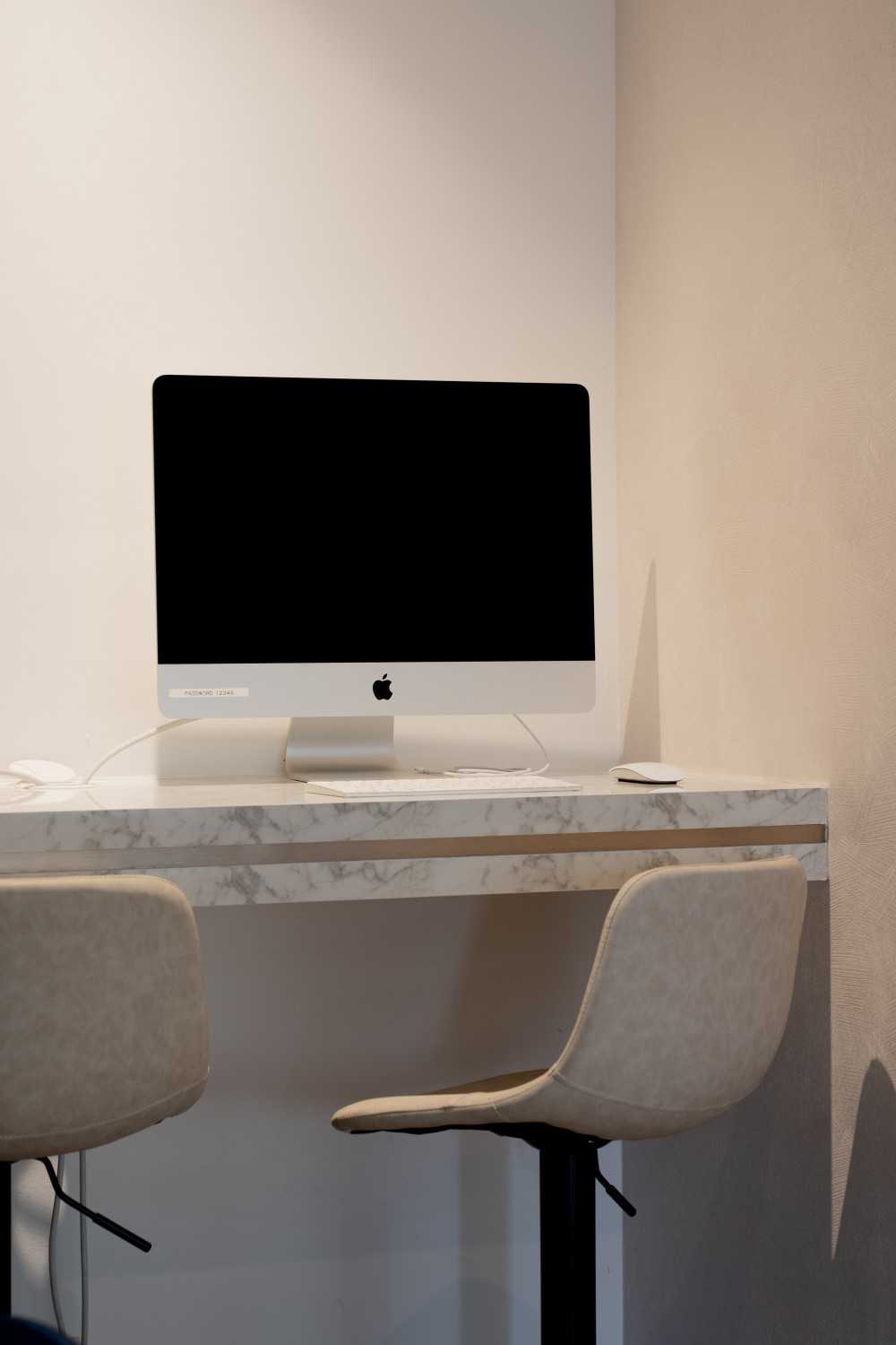Contemporary Office with Desk and Desk Chairs