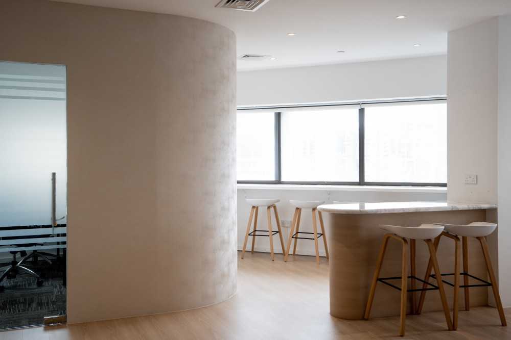 Contemporary Office with Bar Counter and Desk