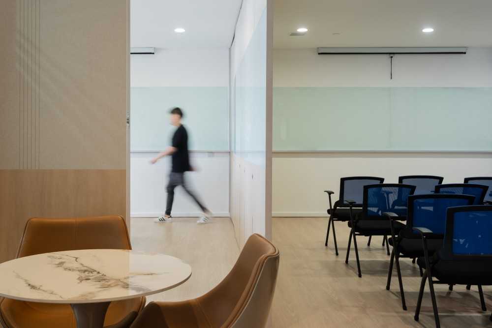 Contemporary Office with Desk and Desk Chairs