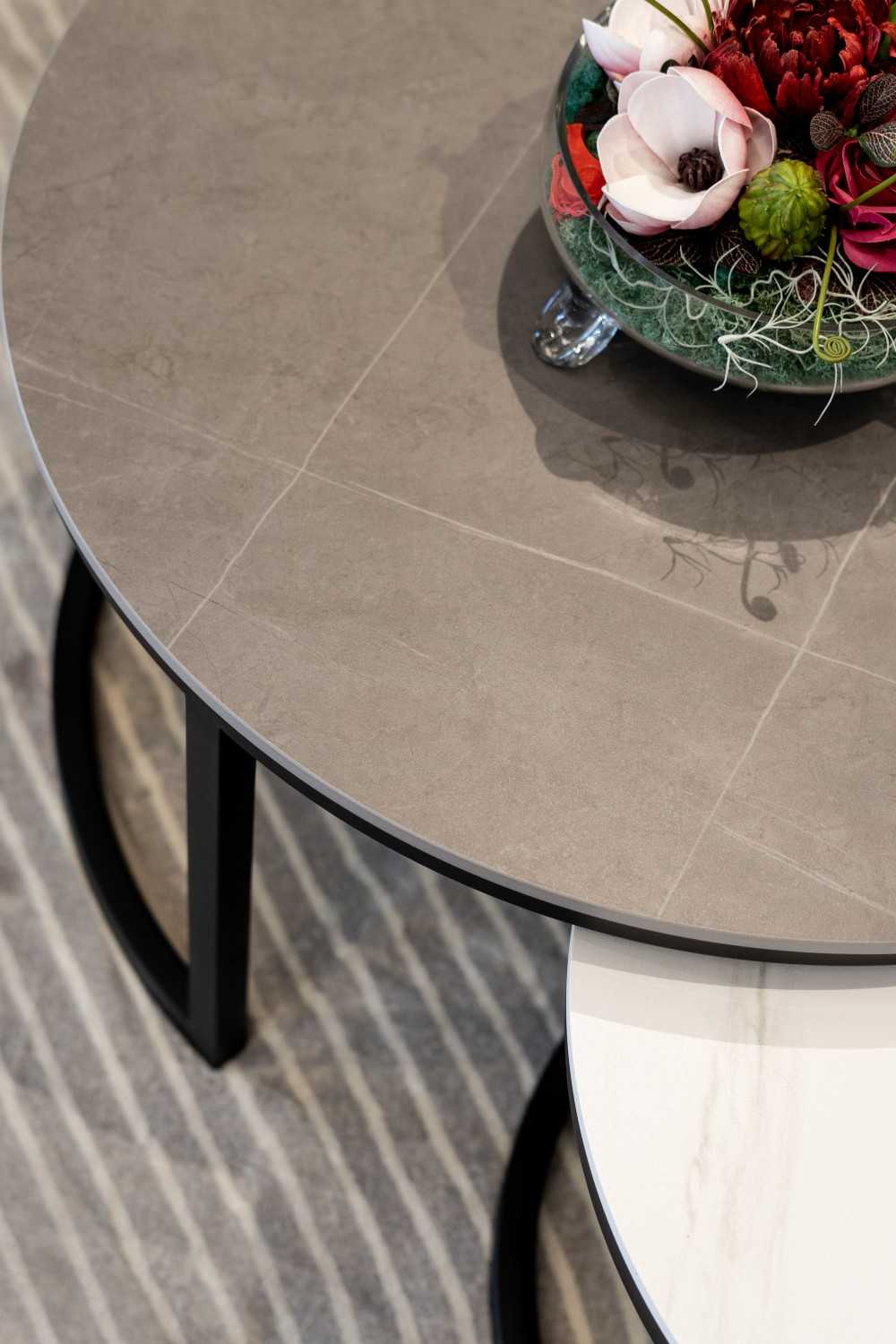 Contemporary Office with Coffee Table and Planters