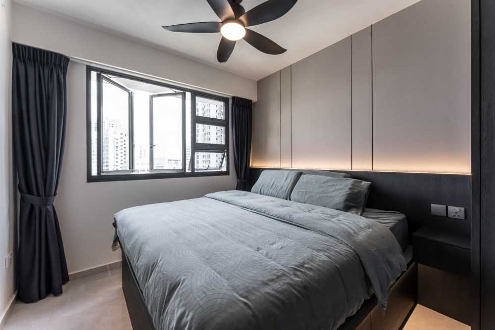Modern Bedroom with Wardrobe and Built-in Bed