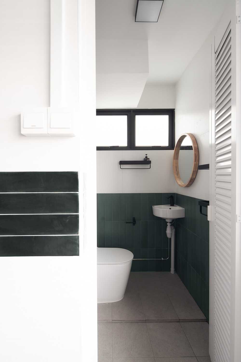 Asian Bathroom with Mirror and Bathroom Mirrors