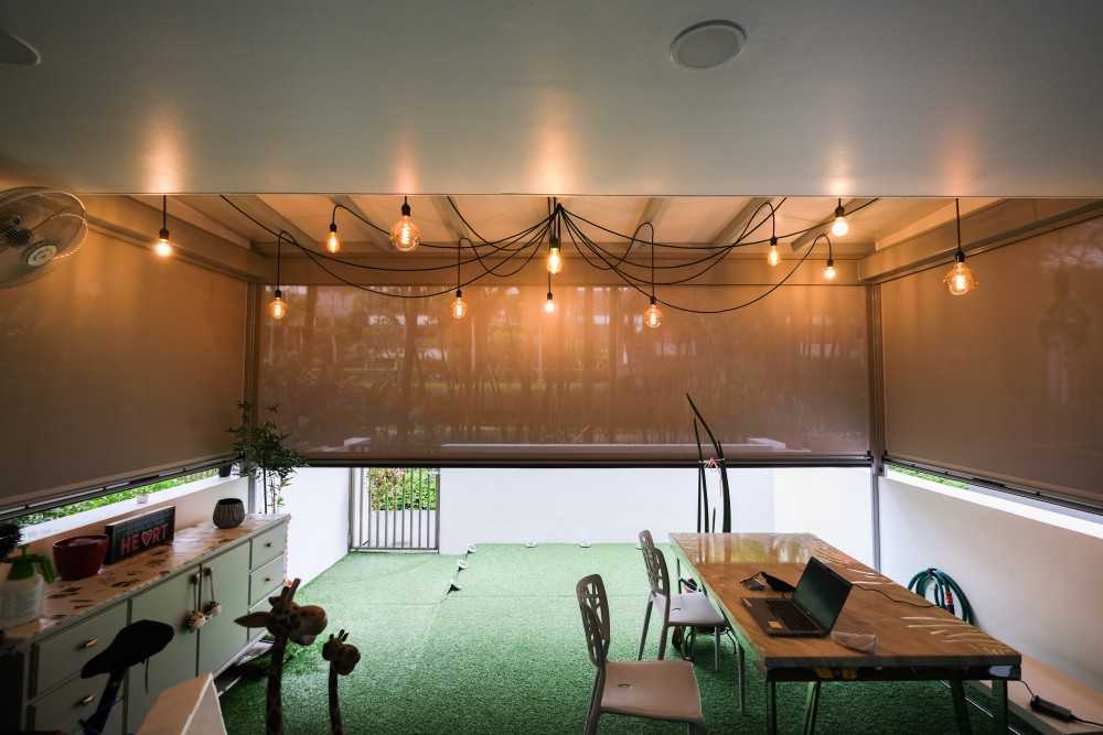 Country Patio with Outdoor Table and Seating Bench