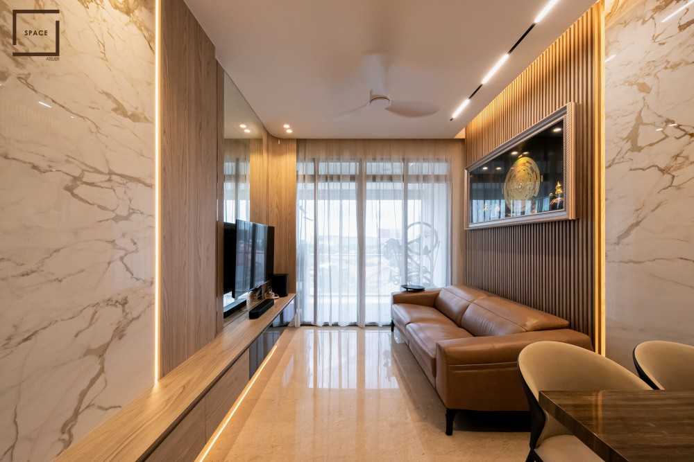 Modern Living Room with TV Console and Feature Wall
