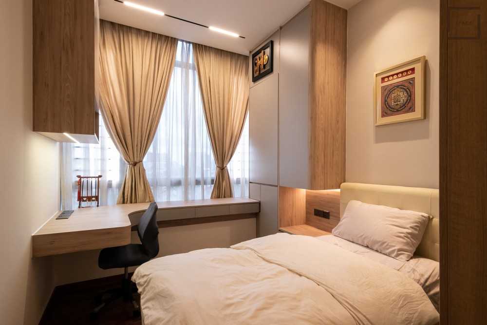 Modern Bedroom with Wardrobe and Bedside Table