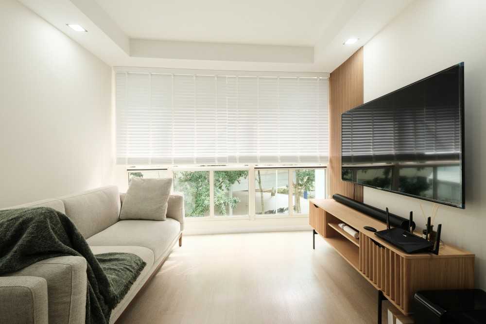 Scandinavian Living Room with TV Console and Wood TV Console