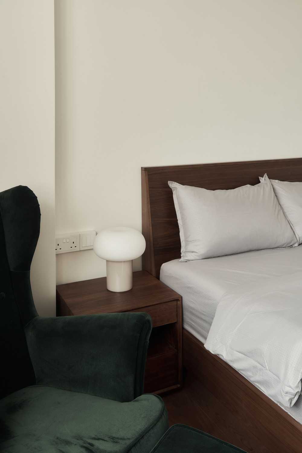 Scandinavian Bedroom with Sofa and Bedside Table