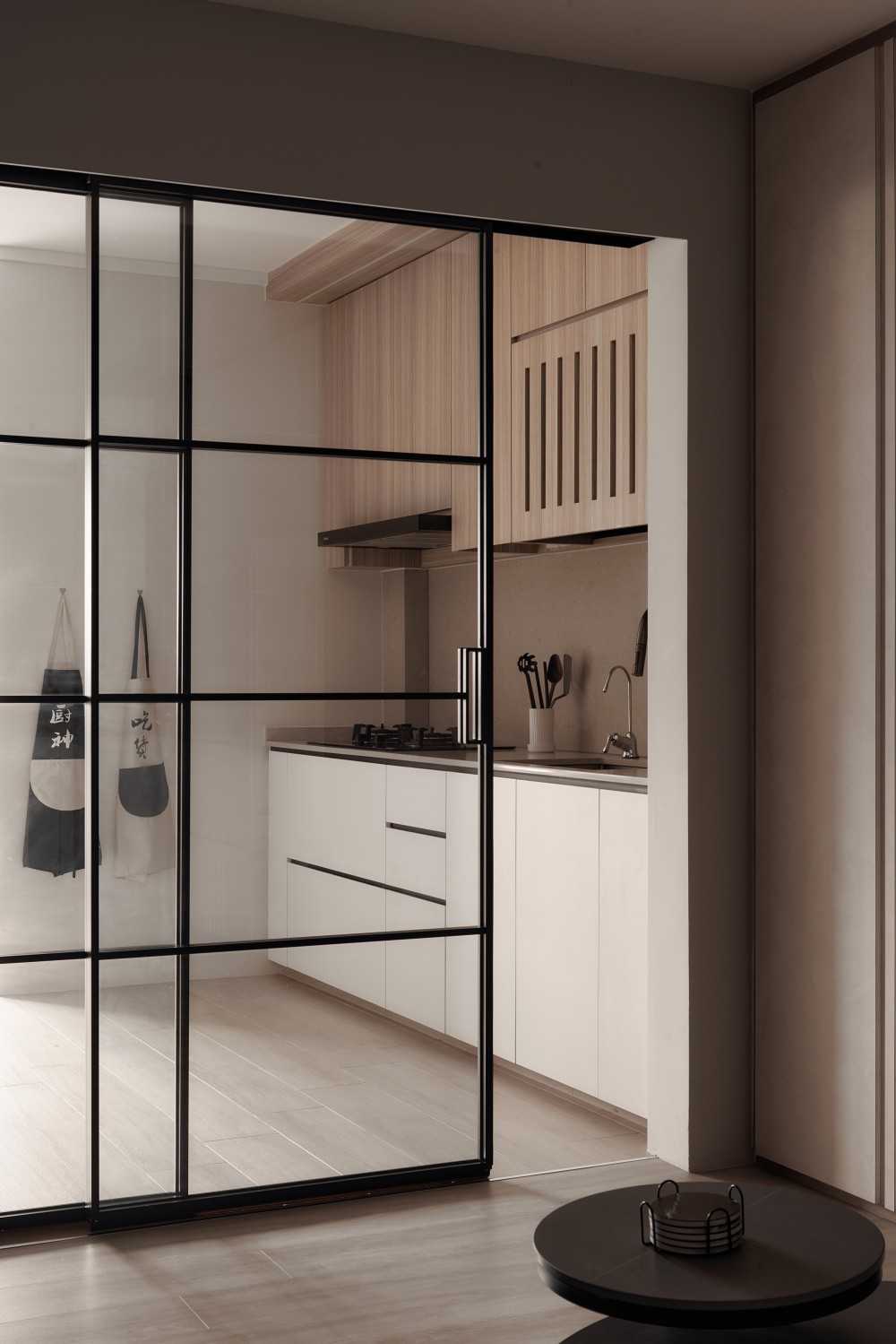 Scandinavian Kitchen with Kitchen Cabinets and Doors