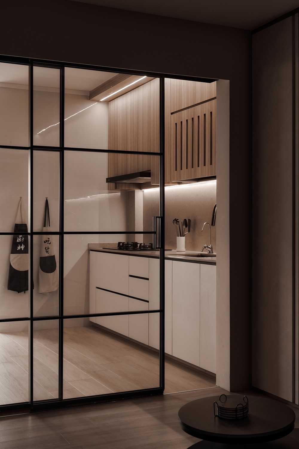 Scandinavian Kitchen with Kitchen Cabinets and Doors