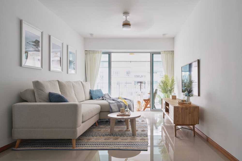 Scandinavian Living Room with TV Console and Wood TV Console