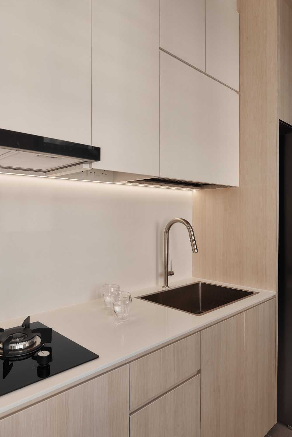 Minimalist Kitchen with Storage Cabinets and Kitchen Cabinets