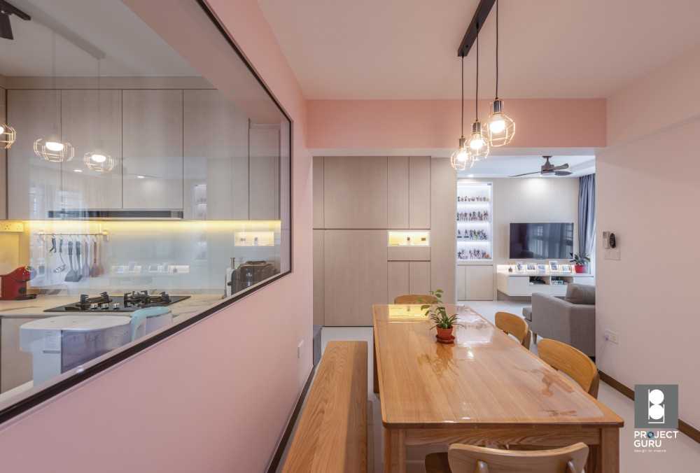 Modern Dining Room with Drop Light and Dining Table
