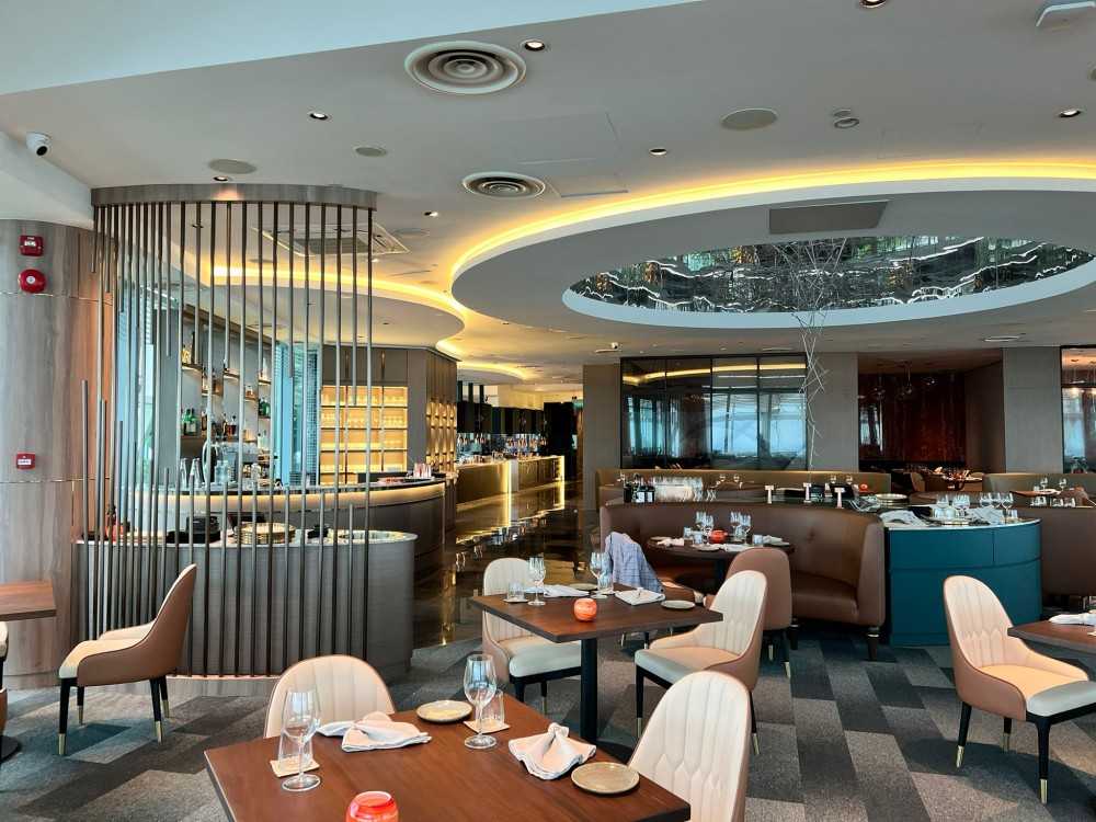Contemporary Dining Room with Drinkware and Lighting