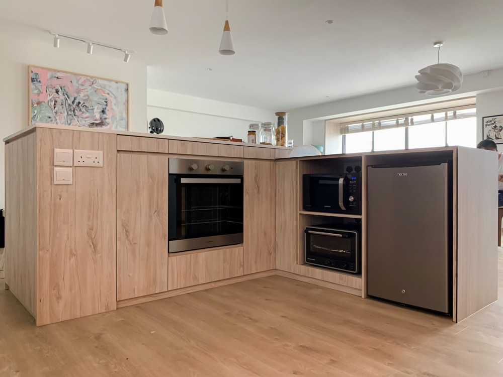 Scandinavian Kitchen with Kitchen Accessories and Paintings