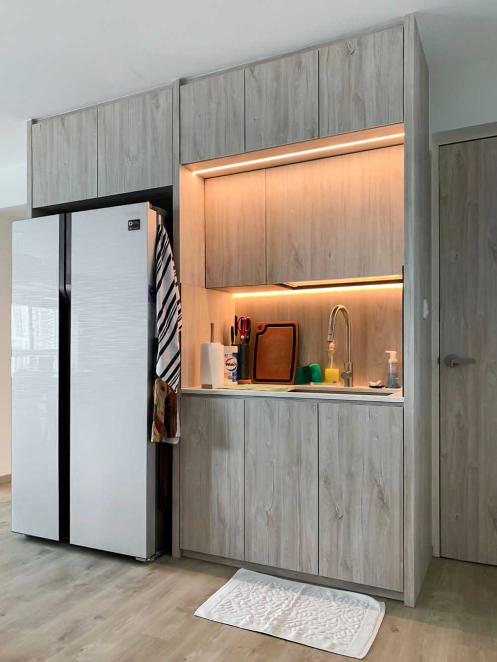 Scandinavian Kitchen with Sideboard and Paintings