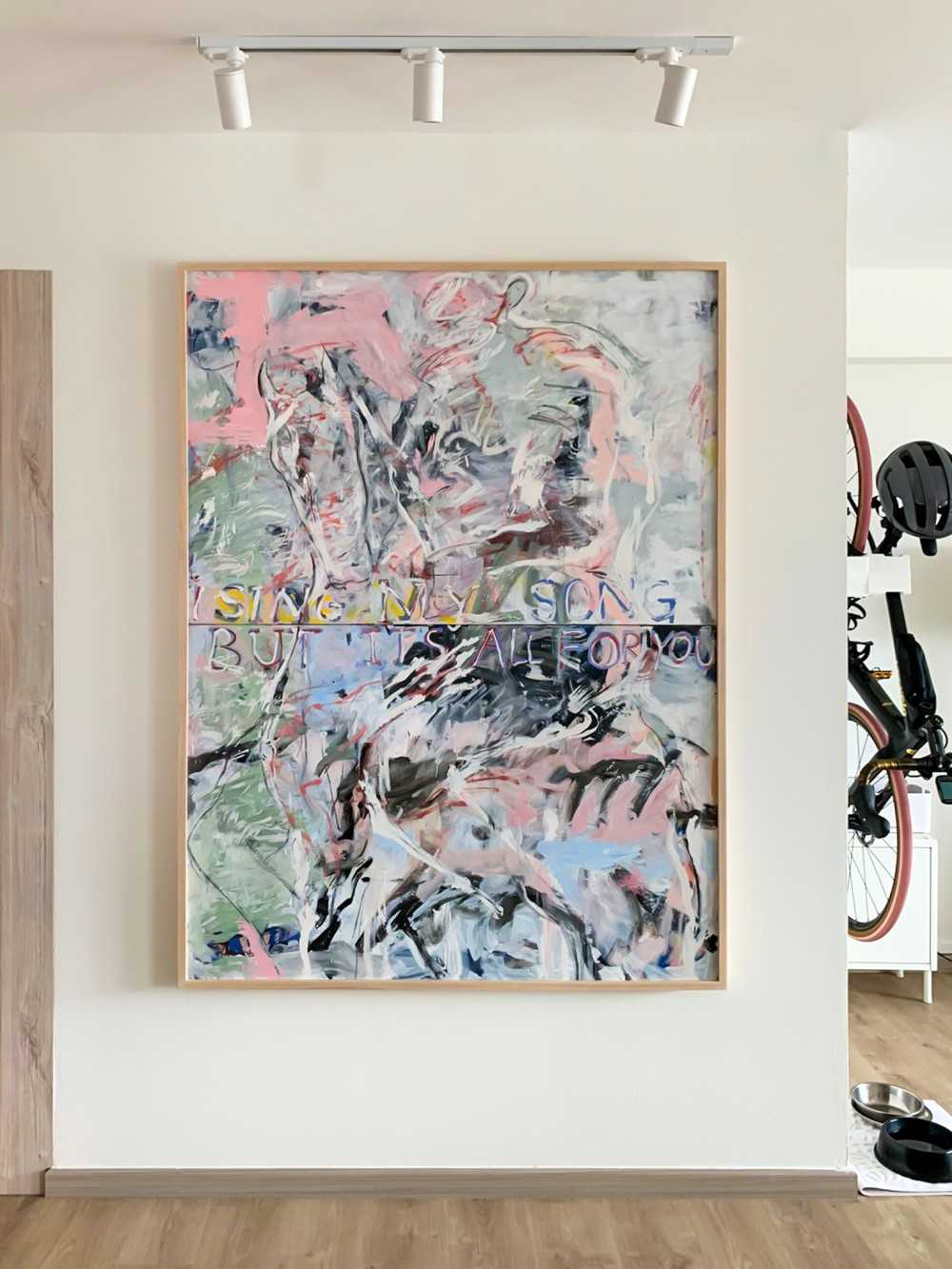 Scandinavian Foyer with Feature Wall and Artwork