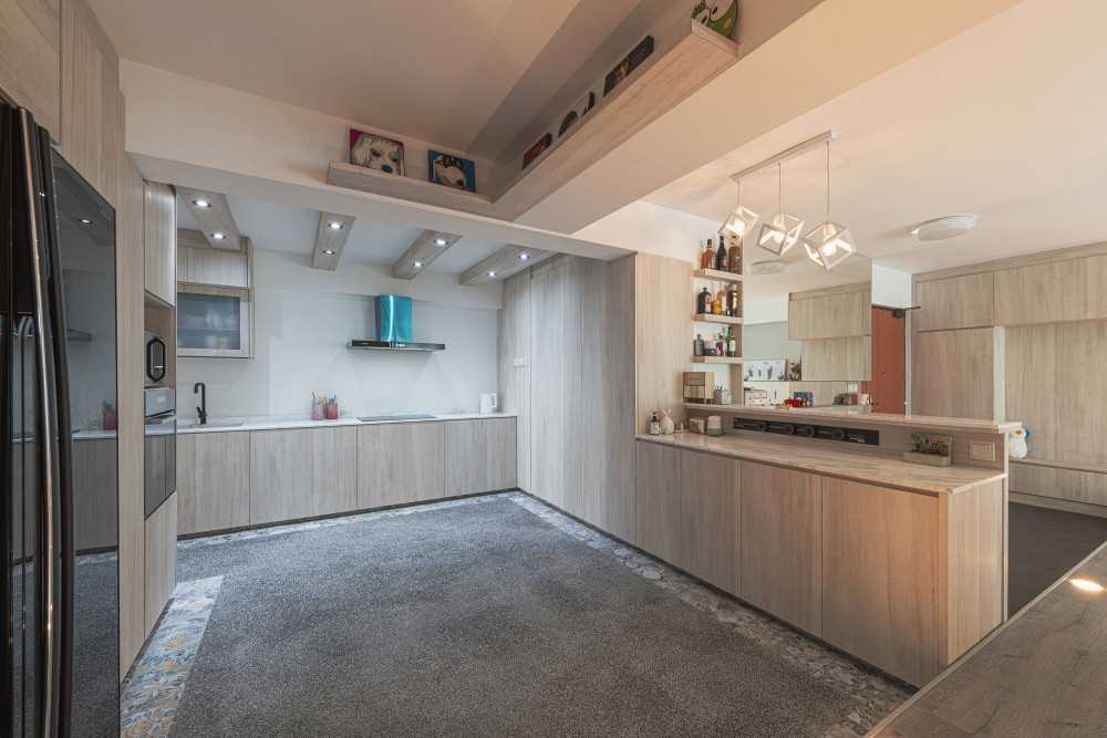 Scandinavian Kitchen with Kitchen Island and Kitchen Accessories