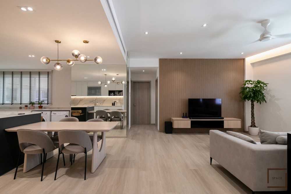 Minimalist Kitchen with Kitchen Island and Open Kitchen