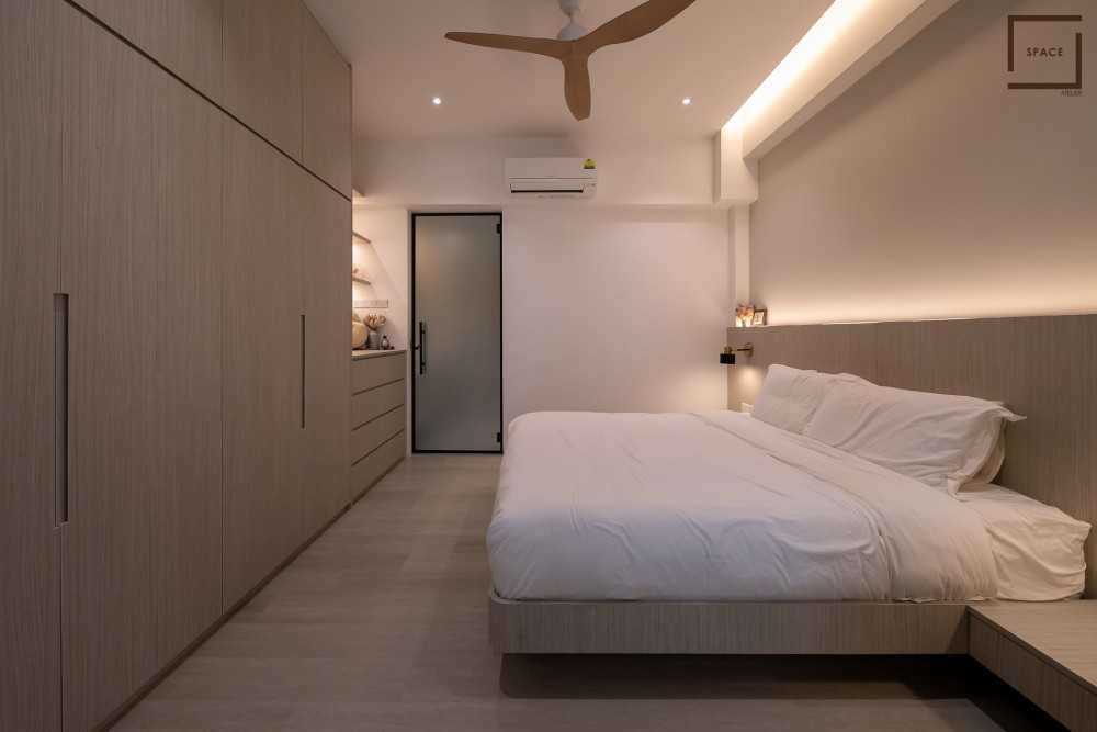 Minimalist Bedroom with Queen Bed and Bed