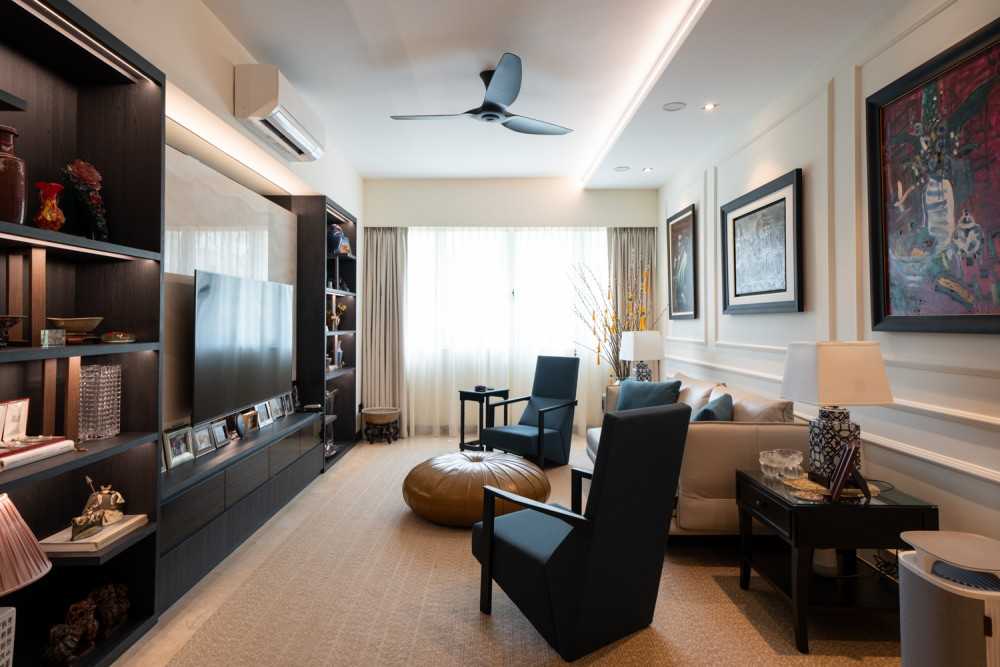 Modern Living Room with TV Console and Feature Wall