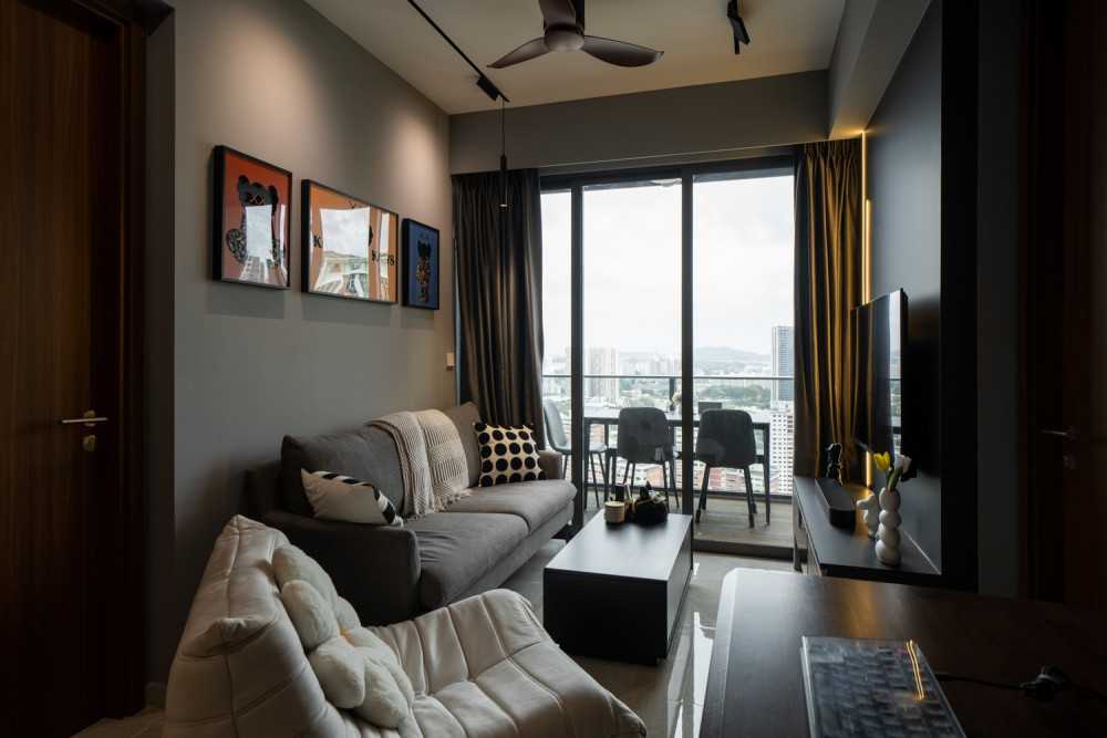 Modern Living Room with TV Console and Feature Wall