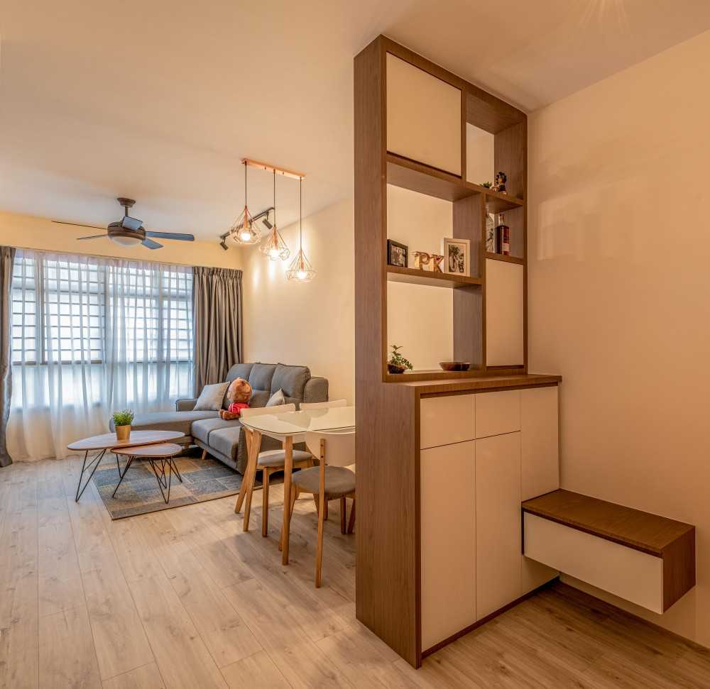 Scandinavian Mezzanine with Seating Bench and Shoe Rack