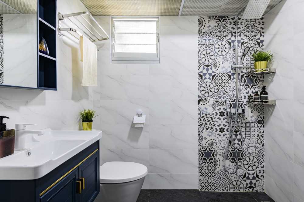 Minimalist Bathroom with Mirror and Bathroom Mirrors