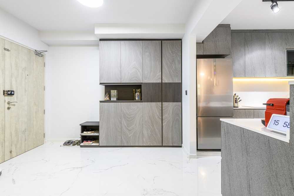 Minimalist Entryway with Wardrobe and Shoe Rack