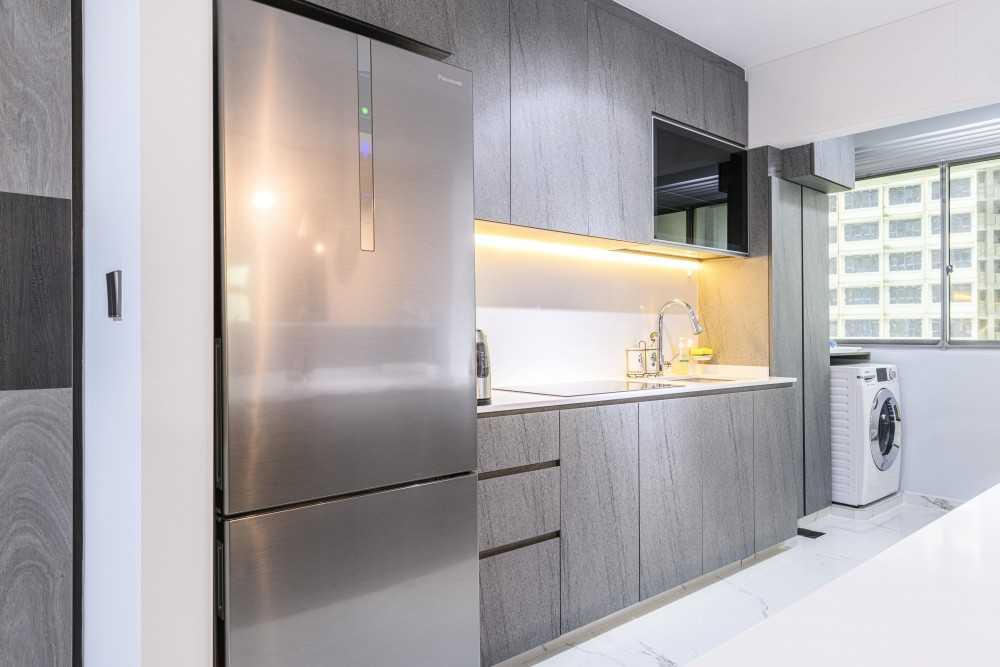 Minimalist Kitchen with Kitchen Accessories and Dishwasher