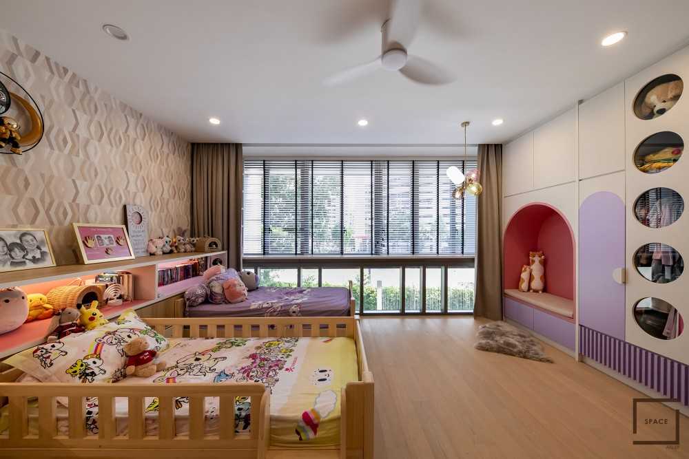 Contemporary Kids Room with Bookshelf and Toys