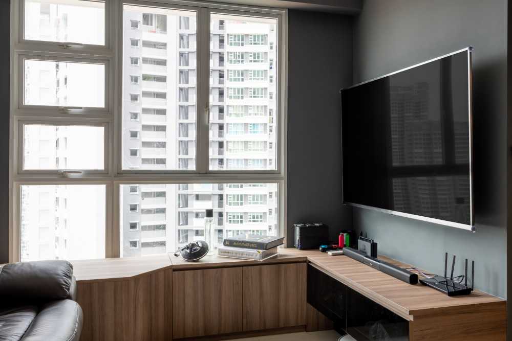 Modern Living Room with Settee and TV Console