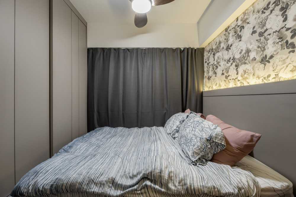 Transitional Bedroom with Cove Lighting and Wardrobe