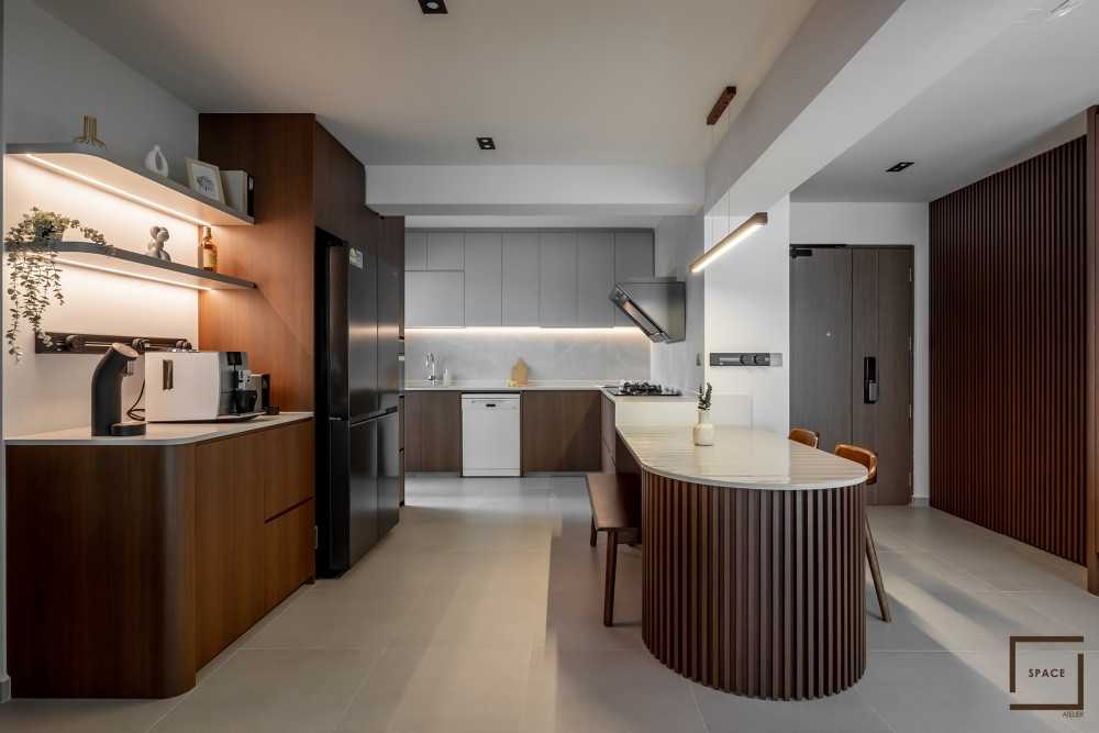 Contemporary Kitchen with Kitchen Island and Open Kitchen
