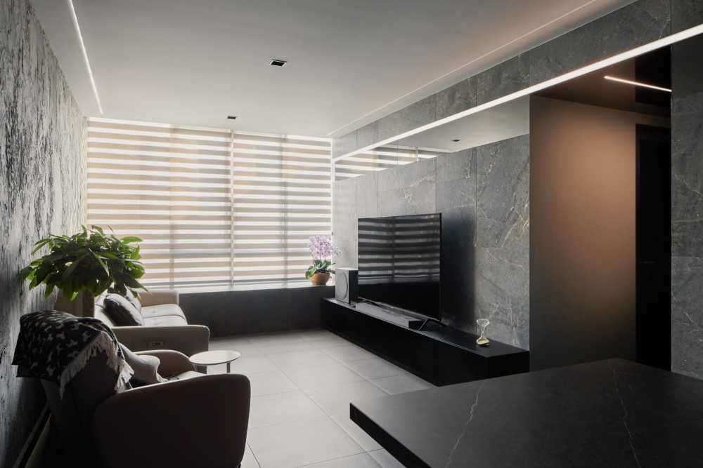 Modern Living Room with Feature Wall and Sofa
