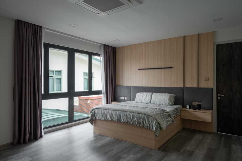 Contemporary Bedroom with Cove Lighting and Wardrobe