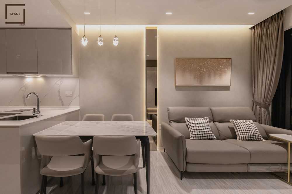 Modern Living Room with Feature Wall and Sofa