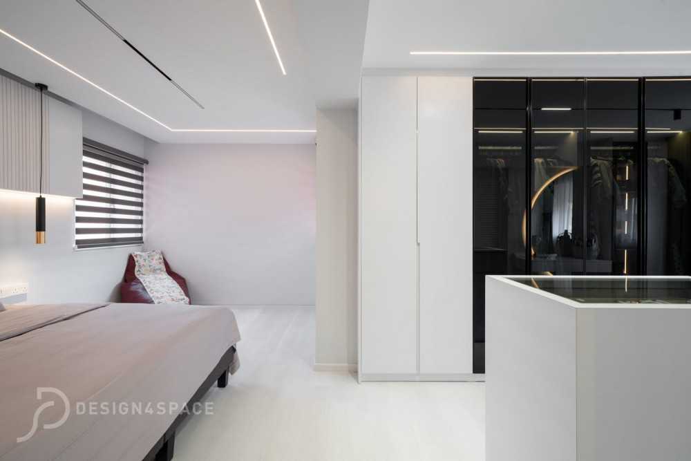 Modern Bedroom with Wardrobe and Bedside Table