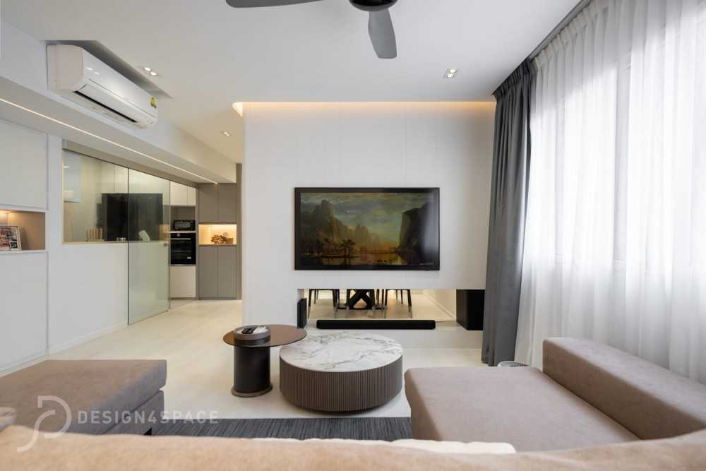 Modern Living Room with TV Console and Sofa