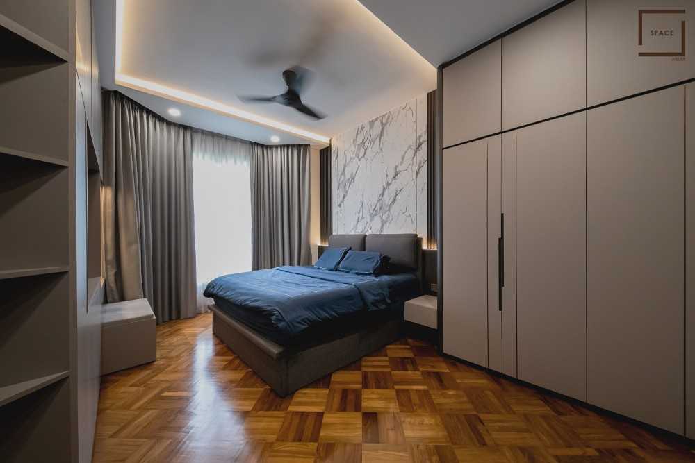 Contemporary Bedroom with Wardrobe and Bedside Table