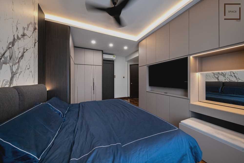 Contemporary Bedroom with Ceiling Light and Wardrobe