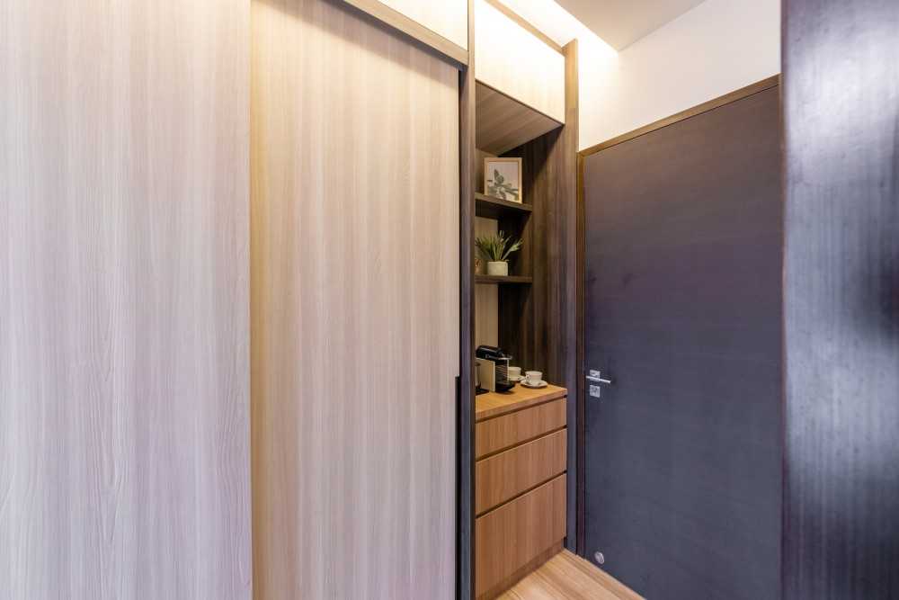 Contemporary Entryway with Small Storage and Doors