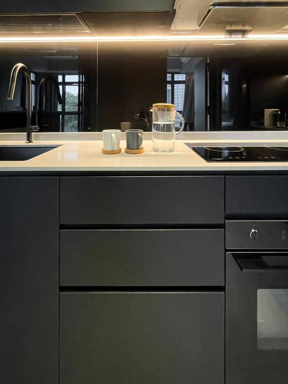 Scandinavian Kitchen with Feature Wall and Kitchen Accessories