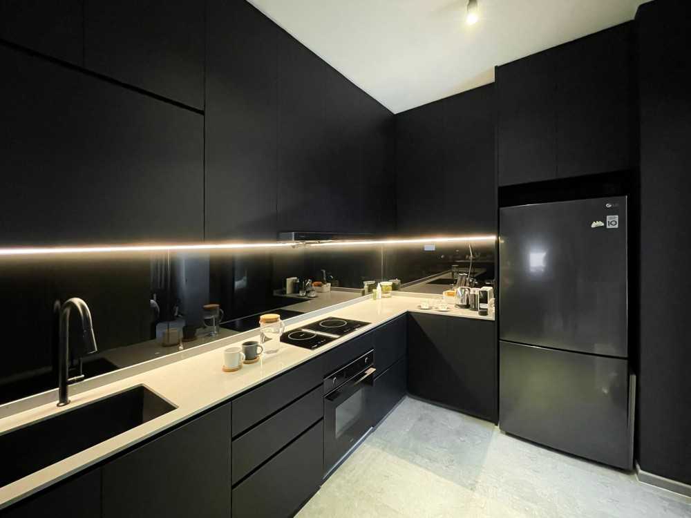Scandinavian Kitchen with Kitchen Accessories and Paintings