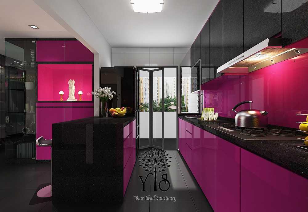 Contemporary Kitchen with Countertop and Kitchen Island