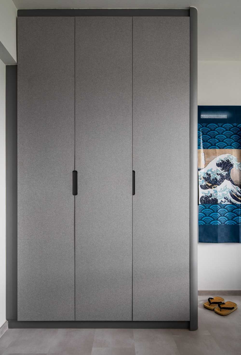 Scandinavian Bedroom with Vinyl Flooring and Wardrobe