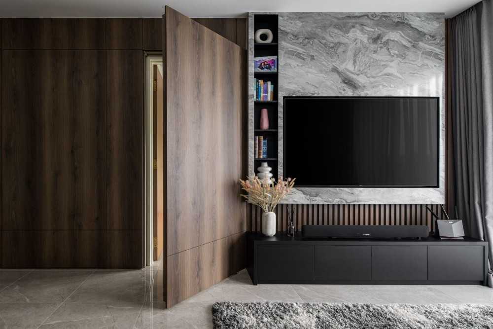 Contemporary Living Room with Settee and Homogeneous Tiles