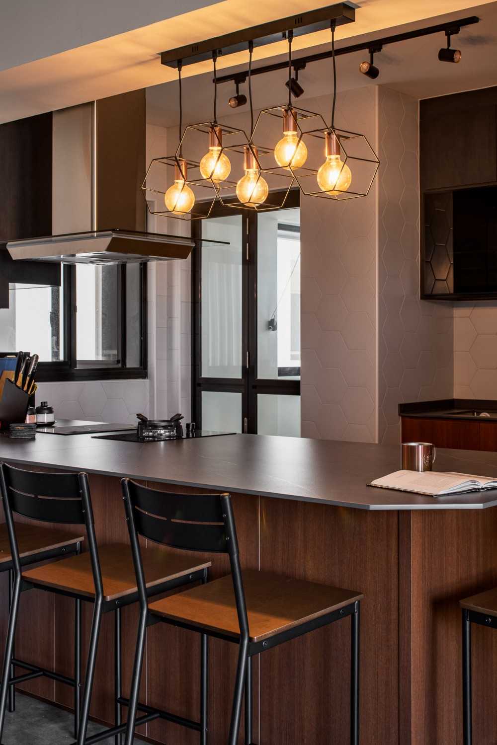 Modern Dining Room with Drop Light and Cove Lighting
